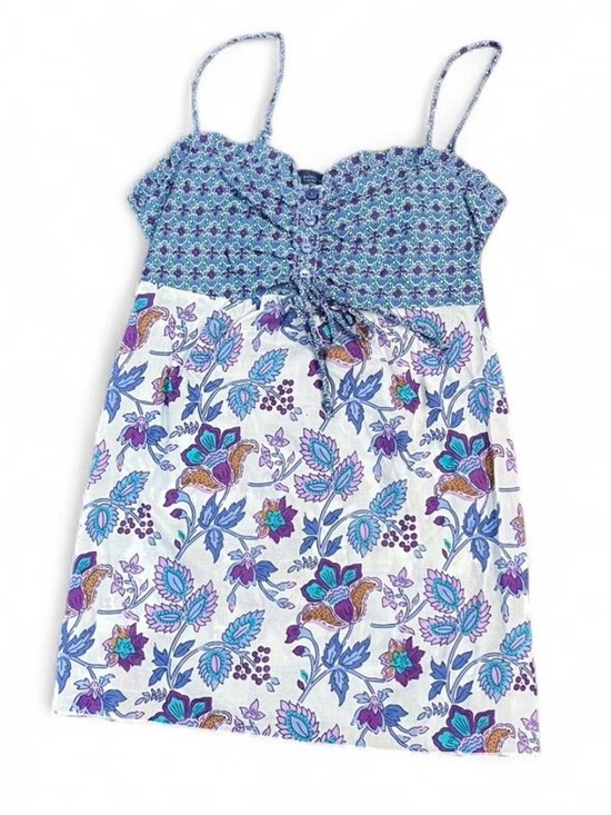 illegal jeans Tops - Blue Floral Illegal Jeans Tank Top